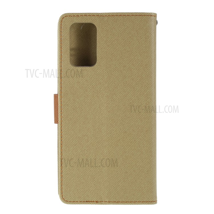 ROAR Twill Surface PU Leather Cover for Samsung Galaxy S20 Plus - Khaki-3