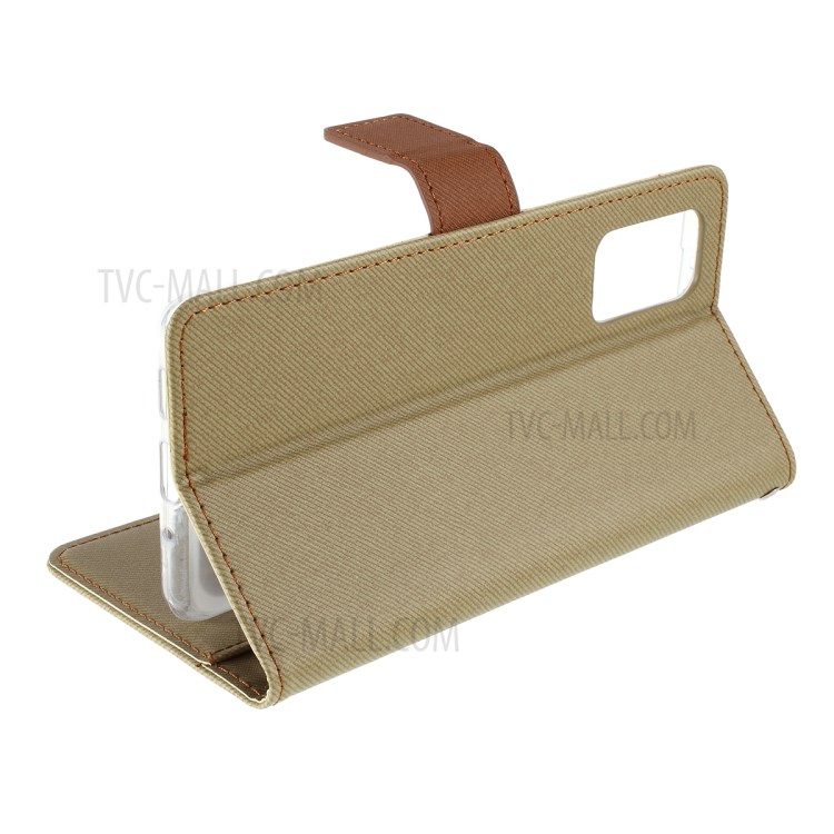 ROAR Twill Surface PU Leather Cover for Samsung Galaxy S20 Plus - Khaki-5