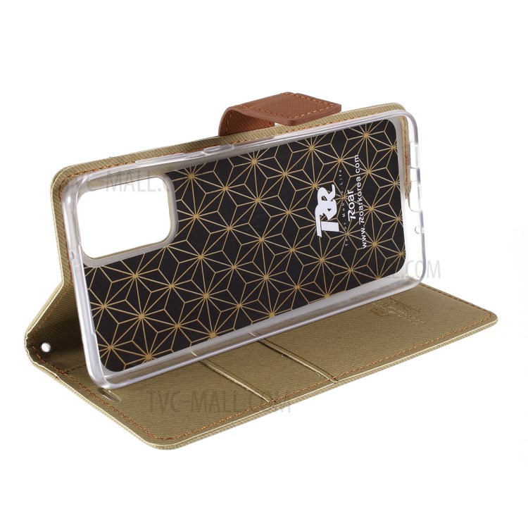 ROAR Twill Surface PU Leather Cover for Samsung Galaxy S20 Plus - Khaki-6