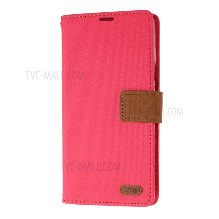 ROAR Twill Surface PU Leather Cover for Samsung Galaxy S20 Plus - Rose-2