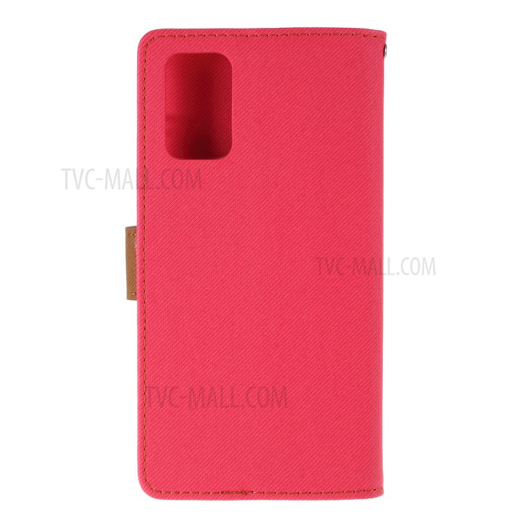 ROAR Twill Surface PU Leather Cover for Samsung Galaxy S20 Plus - Rose-3
