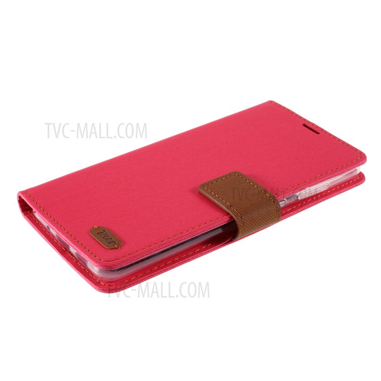 ROAR Twill Surface PU Leather Cover for Samsung Galaxy S20 Plus - Rose-4