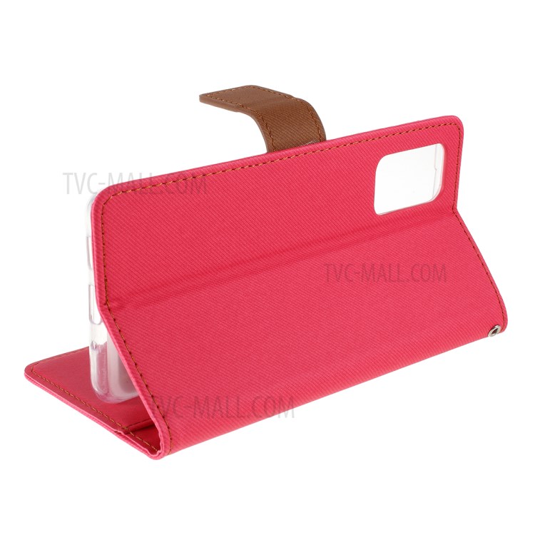 ROAR Twill Surface PU Leather Cover for Samsung Galaxy S20 Plus - Rose-5