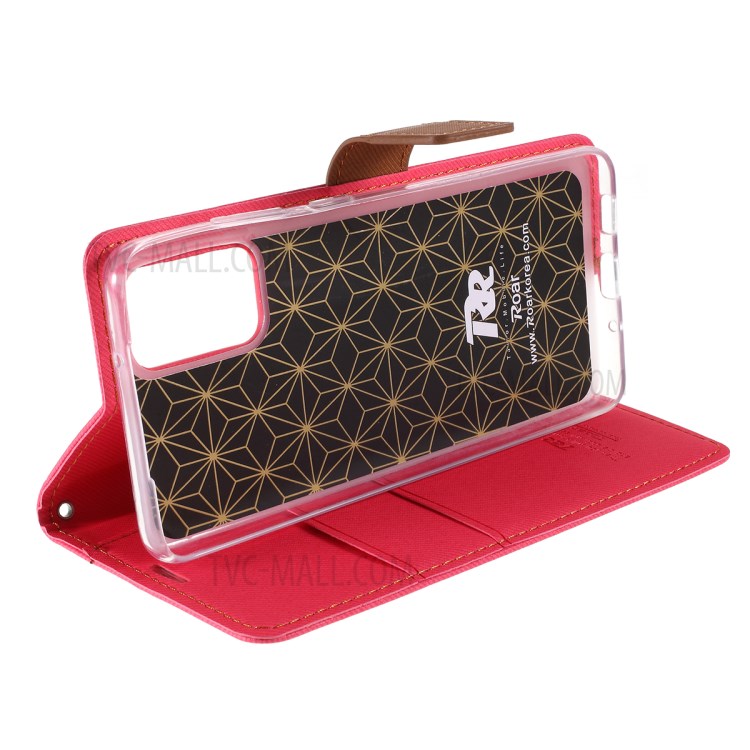 ROAR Twill Surface PU Leather Cover for Samsung Galaxy S20 Plus - Rose-6