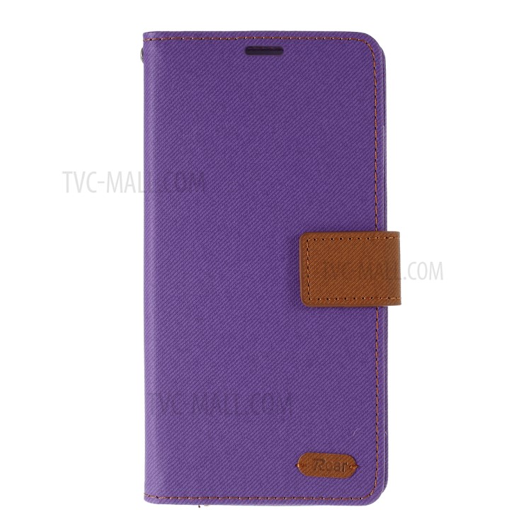 RUGIDO Sarja Superfície Tampa De Couro PU Para Samsung Galaxy S20 Mais - Roxa-1