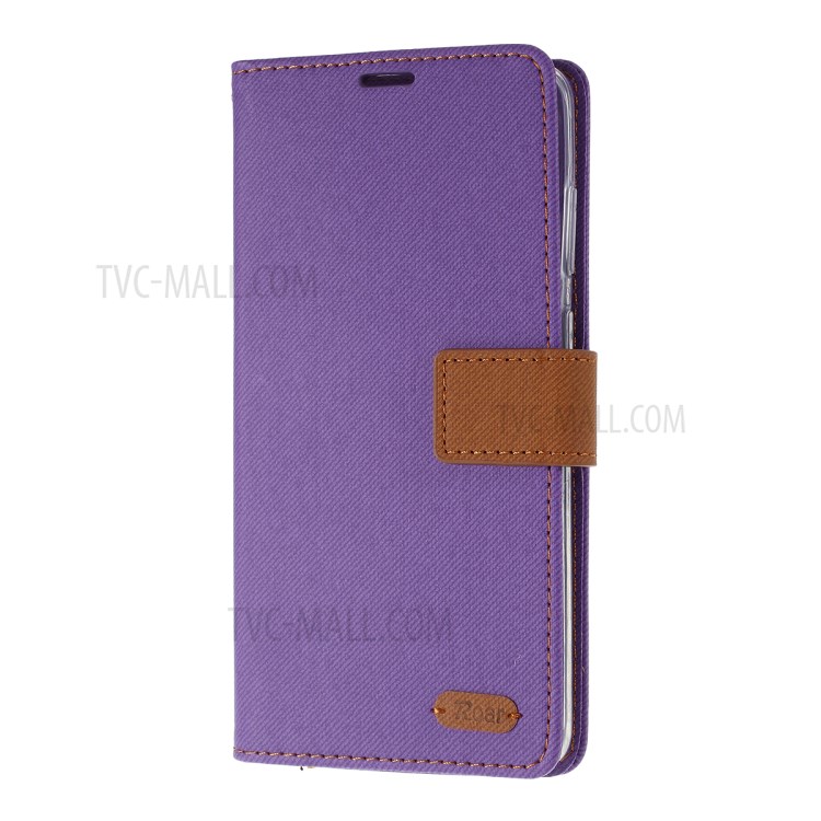 RUGIDO Sarja Superfície Tampa De Couro PU Para Samsung Galaxy S20 Mais - Roxa-2