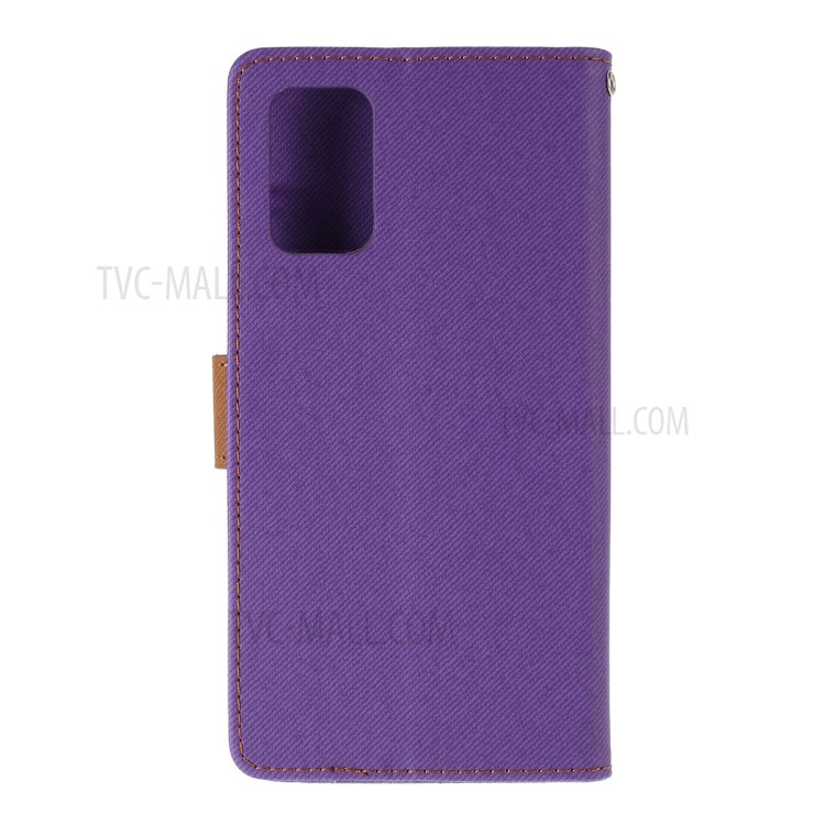 RUGIDO Sarja Superfície Tampa De Couro PU Para Samsung Galaxy S20 Mais - Roxa-3