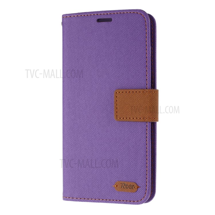 ROAR Twill Skin Style Leather Wallet Case for Samsung Galaxy S20 - Purple-2