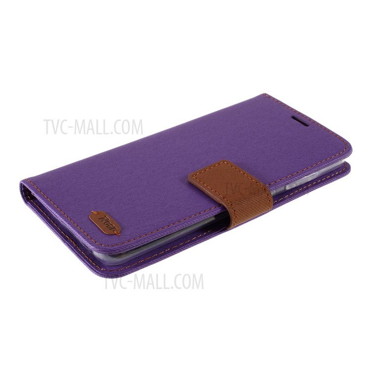 ROAR Twill Skin Style Leather Wallet Case for Samsung Galaxy S20 - Purple-4