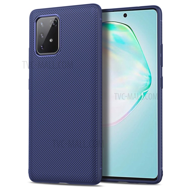 LENUO Twill Texture TPU Case for Samsung Galaxy A91 / S10 Lite - Blue-1