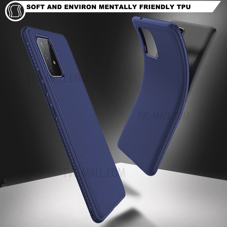 LENUO Twill Texture TPU Case for Samsung Galaxy A91 / S10 Lite - Blue-3