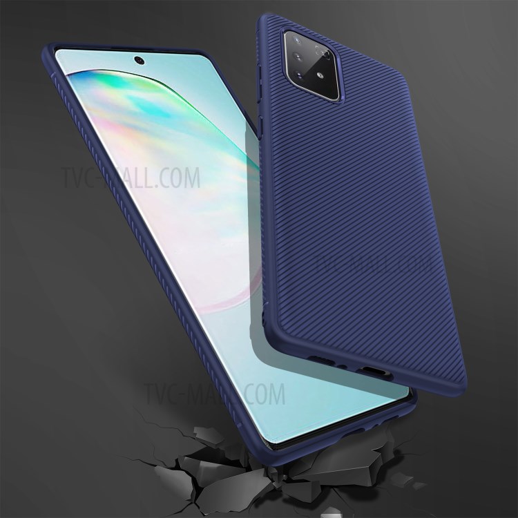 LENUO Twill Texture TPU Case for Samsung Galaxy A91 / S10 Lite - Blue-6