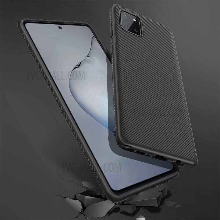 LENUO Twill Oberfläche TPU Abdeckung Für Samsung-Galaxie A81 / Anmerkung 10 Lite - Schwarz-5