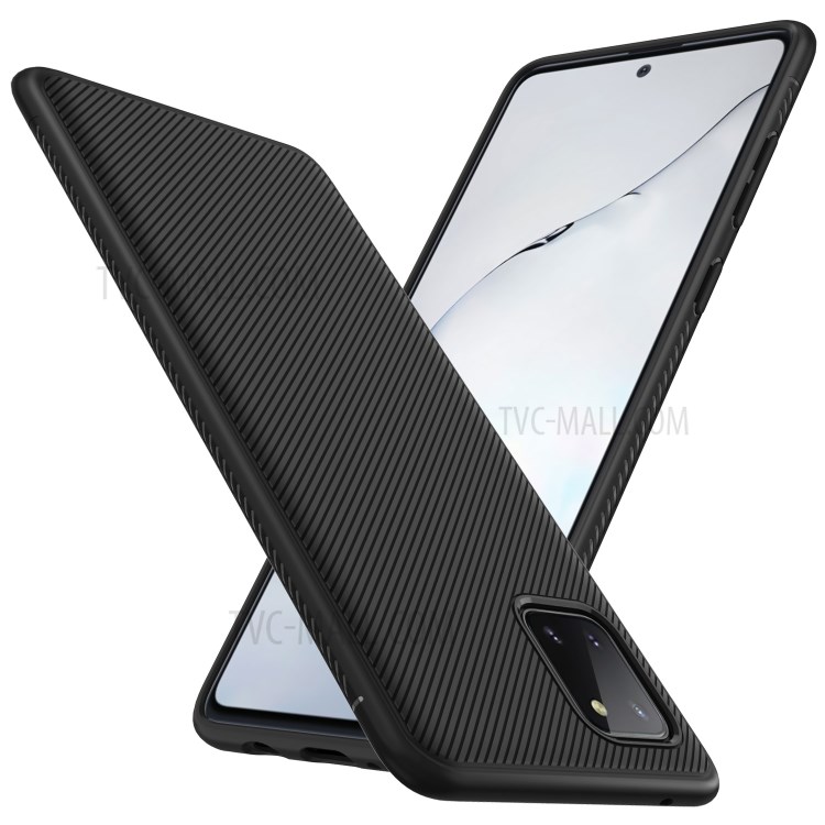 LENUO Twill Oberfläche TPU Abdeckung Für Samsung-Galaxie A81 / Anmerkung 10 Lite - Schwarz-8