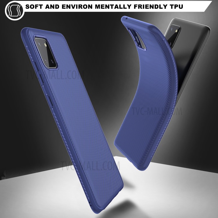 LENUO Twill Surface TPU Cover for Samsung Galaxy A81/Note 10 Lite - Blue-2
