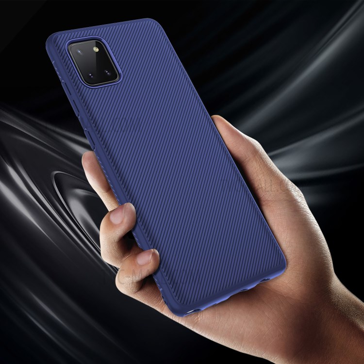 LENUO Twill Surface TPU Cover for Samsung Galaxy A81/Note 10 Lite - Blue-4