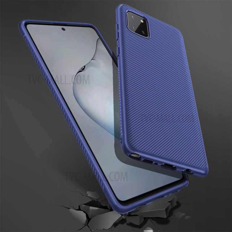 LENUO Twill Surface TPU Cover for Samsung Galaxy A81/Note 10 Lite - Blue-5