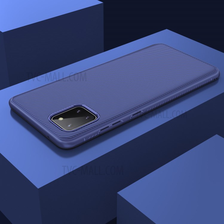 LENUO Twill Surface TPU Cover for Samsung Galaxy A81/Note 10 Lite - Blue-6