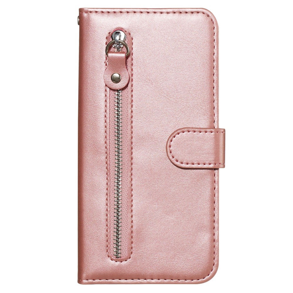 Portafoglio in Pelle Tascabile Con Cerniera Per Samsung Galaxy A51 - Oro Rosa