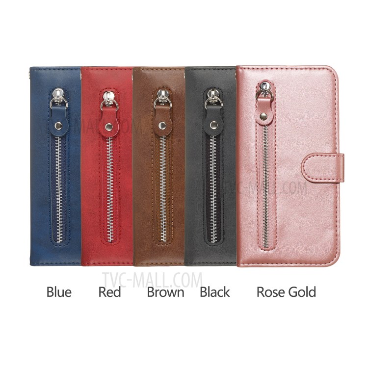 Zipper Pocket Leather Wallet Case for Samsung Galaxy S20 Ultra - Black-14