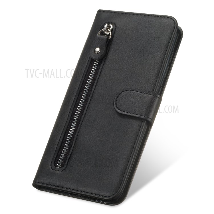 Zipper Pocket Leather Wallet Case for Samsung Galaxy S20 Ultra - Black-9