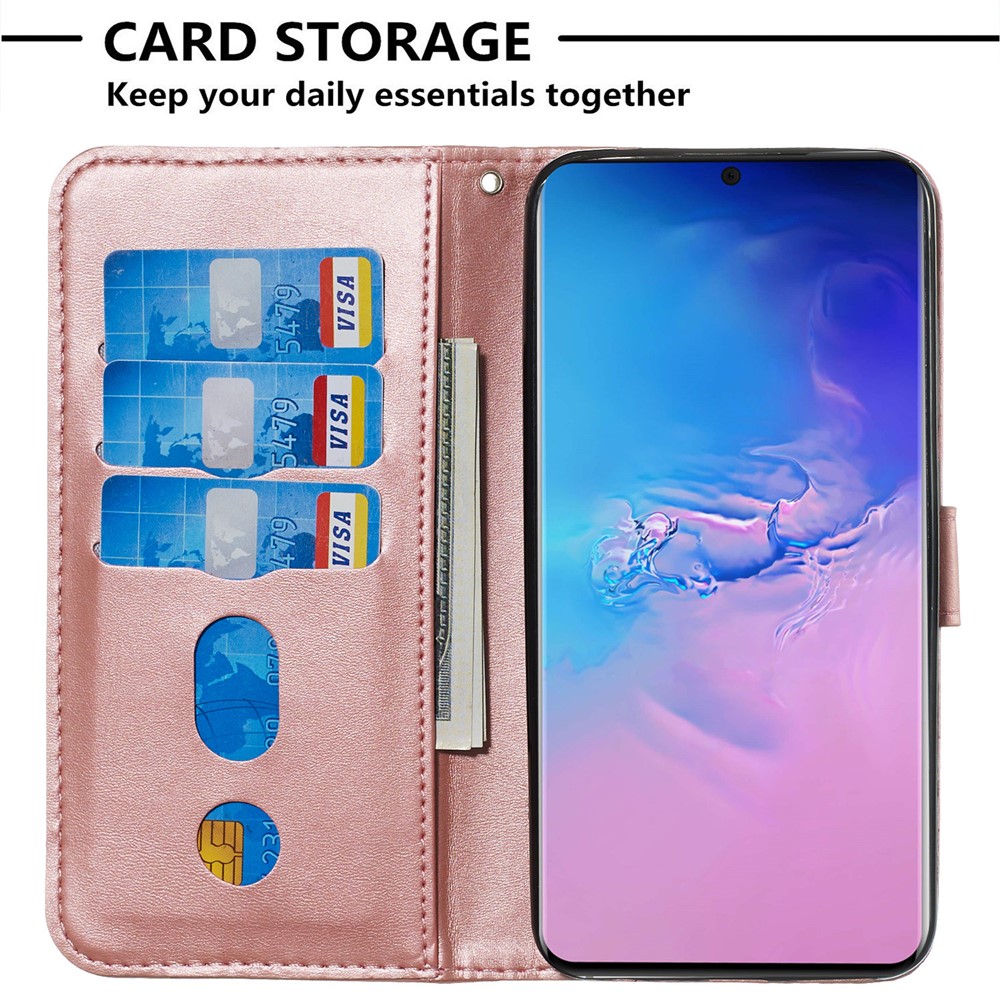 Zipper Pocket Leather Wallet Case for Samsung Galaxy S20 Ultra - Rose Gold-6