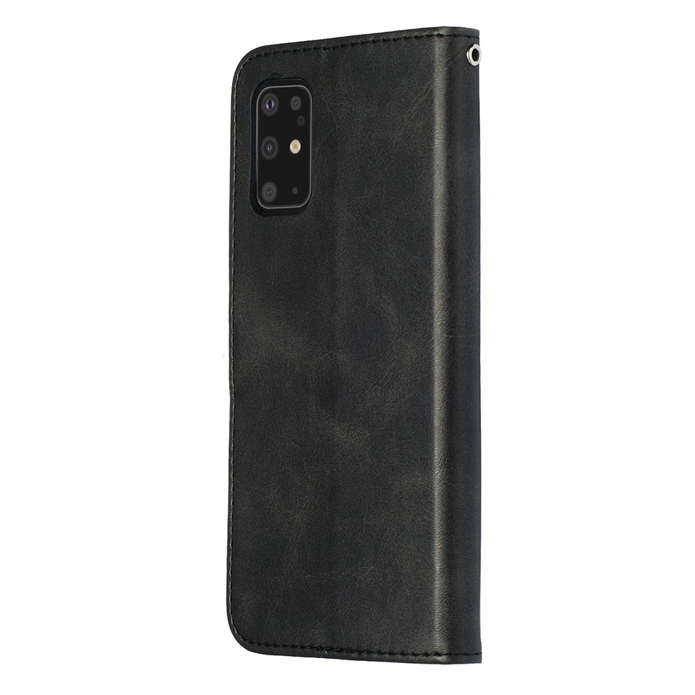 Stylish Zipper Pocket Leather Wallet Case for Samsung Galaxy S20 Plus - Black-5