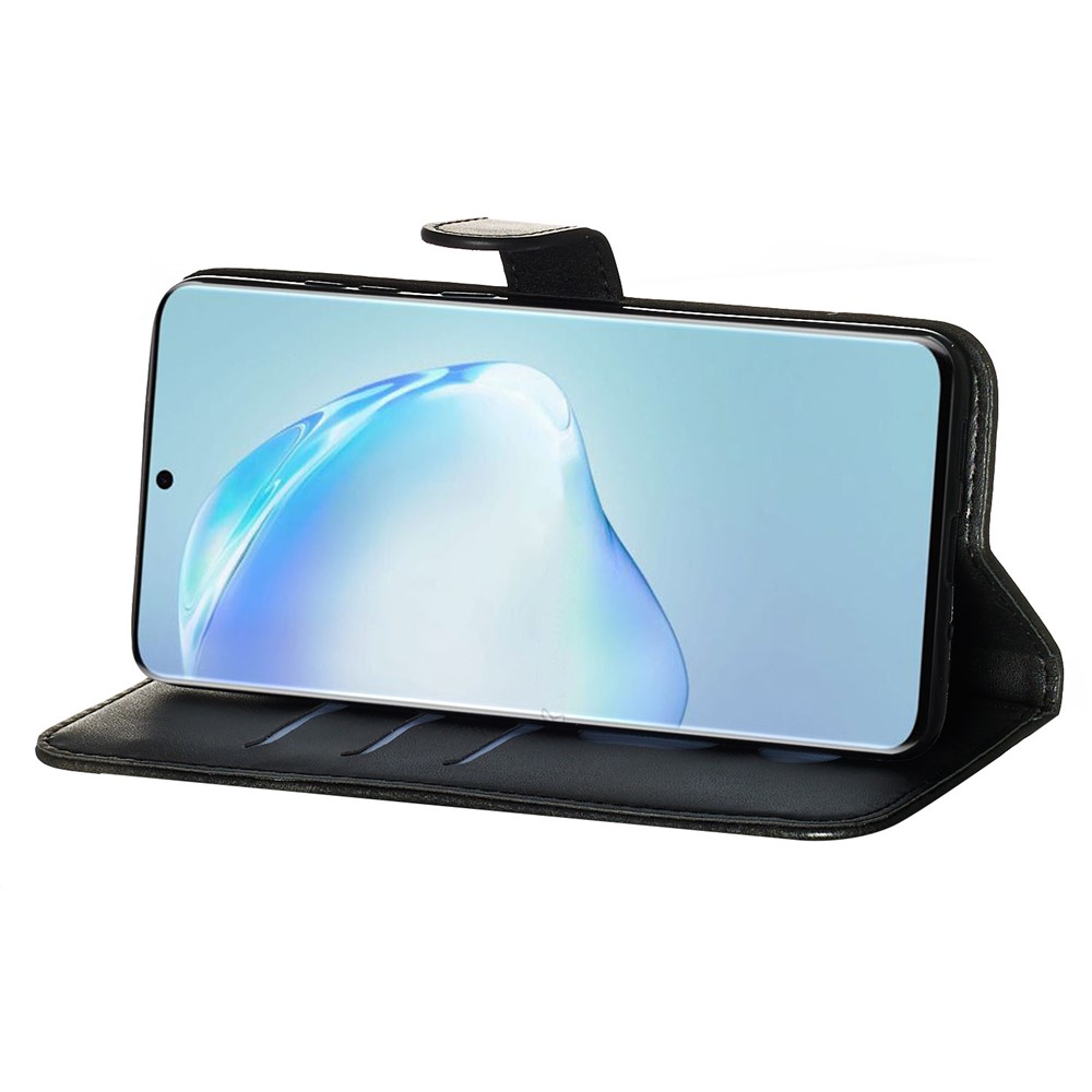 Stylish Zipper Pocket Leather Wallet Case for Samsung Galaxy S20 Plus - Black-8