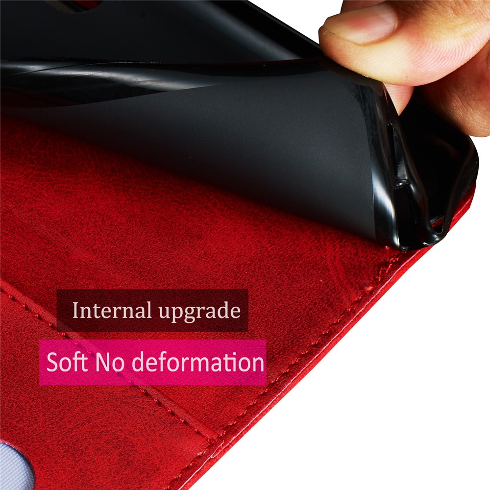 Stylish Zipper Pocket Leather Wallet Case for Samsung Galaxy S20 Plus - Red-10