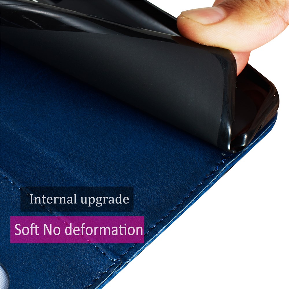 Stylish Zipper Pocket Leather Wallet Case for Samsung Galaxy S20 Plus - Blue-10