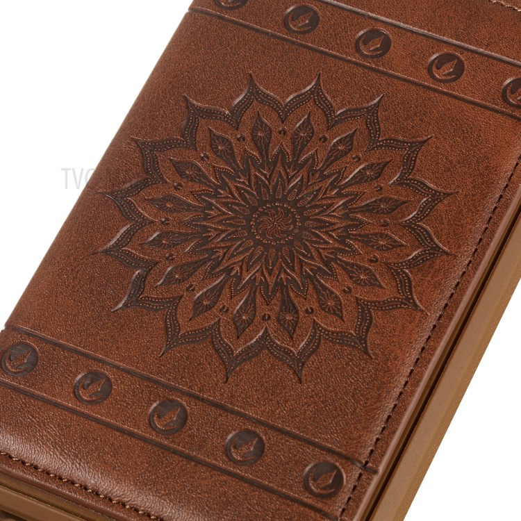 PU Leather Coated TPU Phone Case with Strap Cover for Samsung Galaxy S20 Plus - Coffee-4