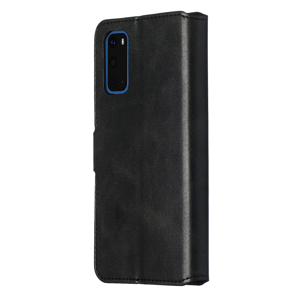 With Wallet Stand Flip Leather Phone Covering for Samsung Galaxy S20 - Black-6