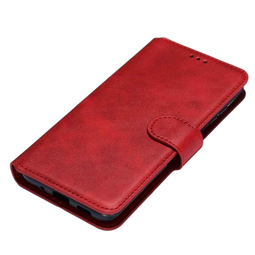 With Wallet Stand Flip Leather Phone Covering for Samsung Galaxy S20 - Red-3