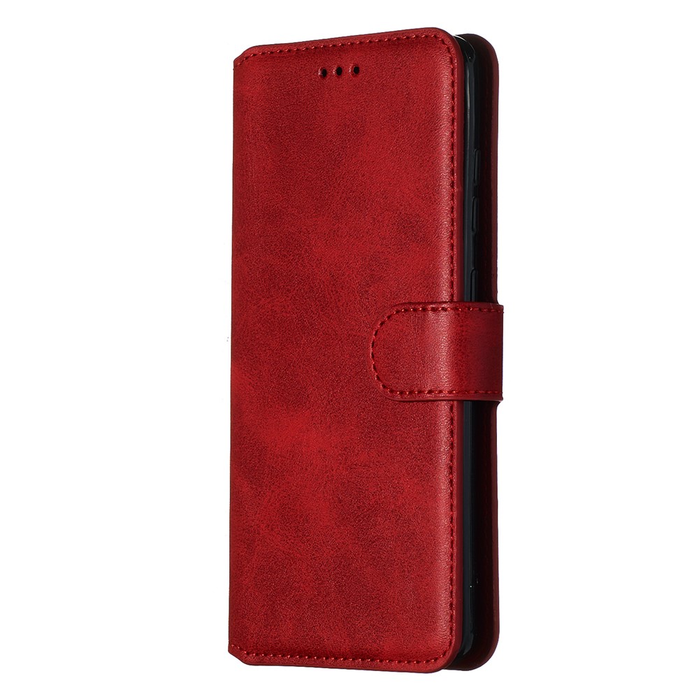 With Wallet Stand Flip Leather Phone Covering for Samsung Galaxy S20 - Red-5