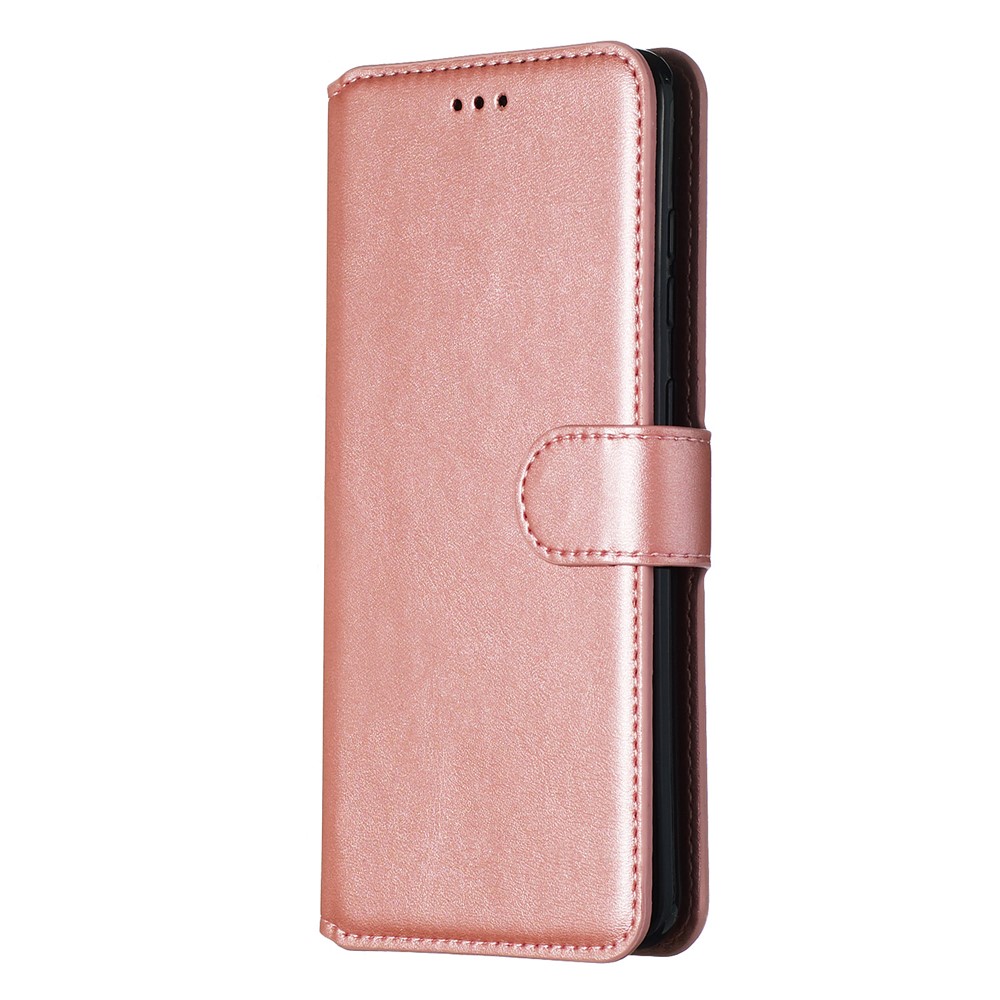 With Wallet Stand Flip Leather Phone Covering for Samsung Galaxy S20 - Rose Gold-5