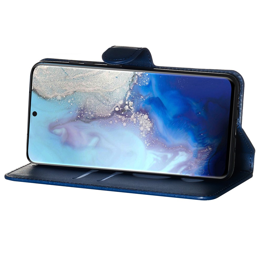 With Wallet Stand Flip Leather Phone Covering for Samsung Galaxy S20 - Blue-9