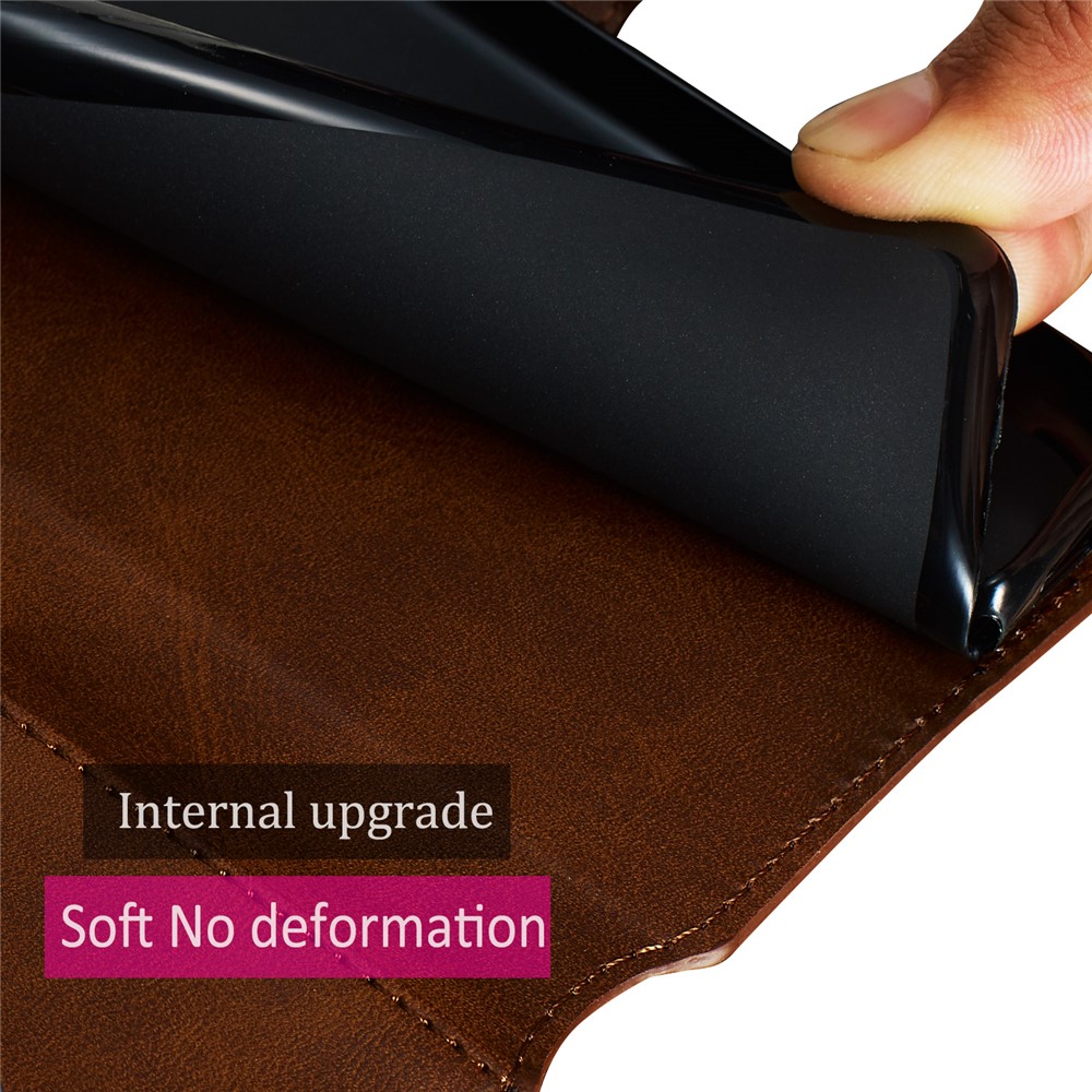 With Wallet Stand Flip Leather Phone Covering for Samsung Galaxy S20 - Brown-10