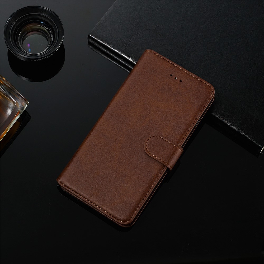 With Wallet Stand Flip Leather Phone Covering for Samsung Galaxy S20 - Brown-13