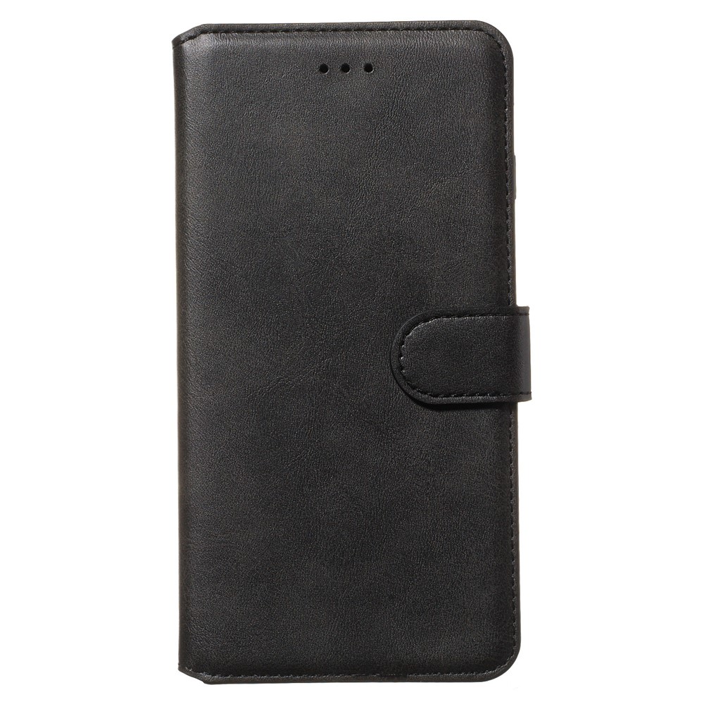 Solid Color Flip Leather Wallet Phone Cover for Samsung Galaxy S20 Plus - Black-2