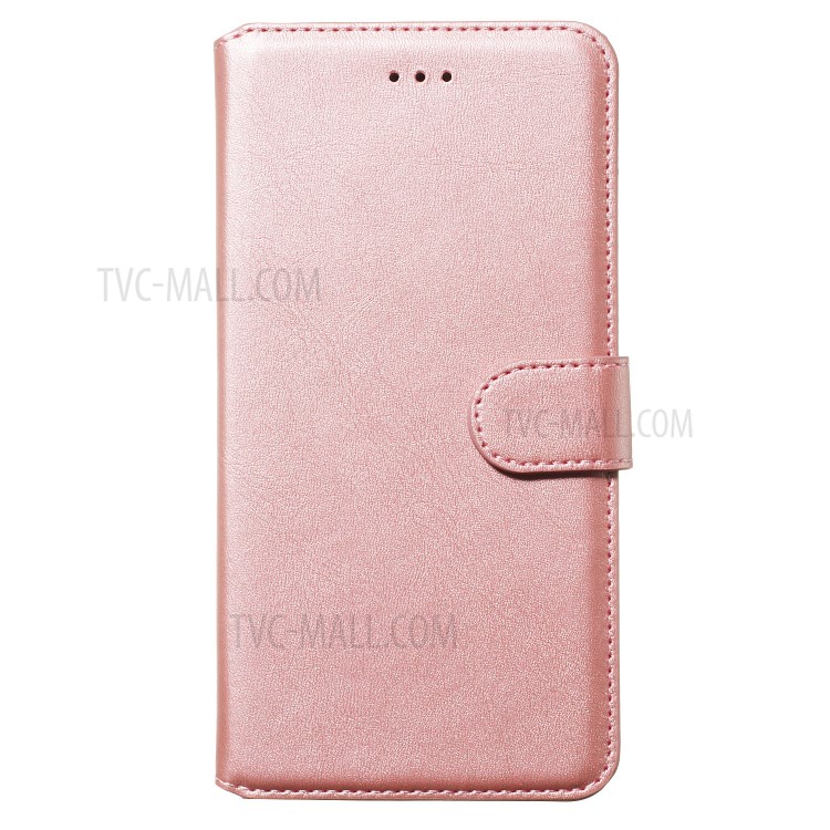 Solid Color Flip Leather Wallet Phone Cover for Samsung Galaxy S20 Plus - Rose Gold-2