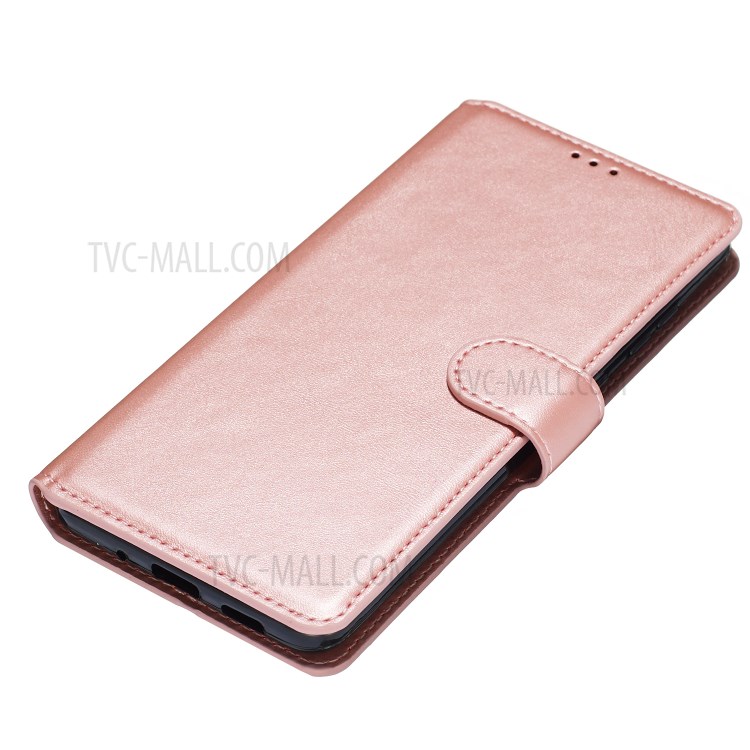 Solid Color Flip Leather Wallet Phone Cover for Samsung Galaxy S20 Plus - Rose Gold-3