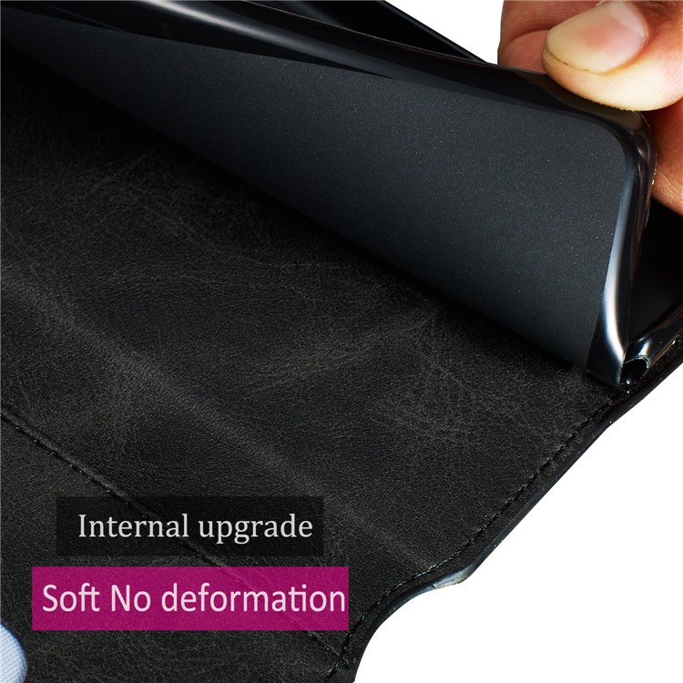 Solid Color Flip Leder Brieftaschenhülle Für Samsung Galaxy A71 A715 - Schwarz