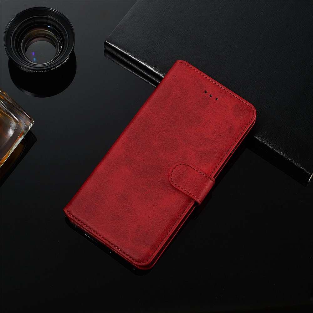 Solid Color Flip Leather Wallet Phone Case for Samsung Galaxy A71 A715 - Red-13