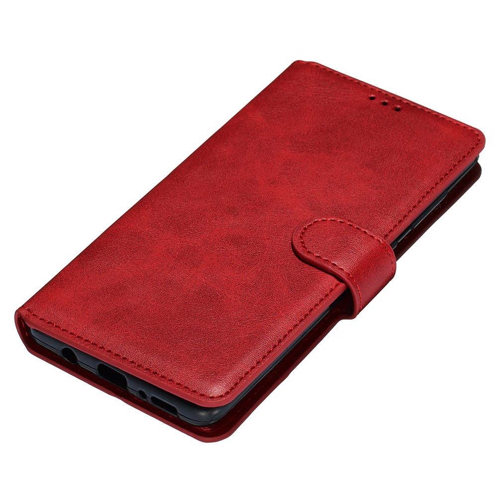 Solid Color Flip Leather Wallet Phone Case for Samsung Galaxy A71 A715 - Red-3