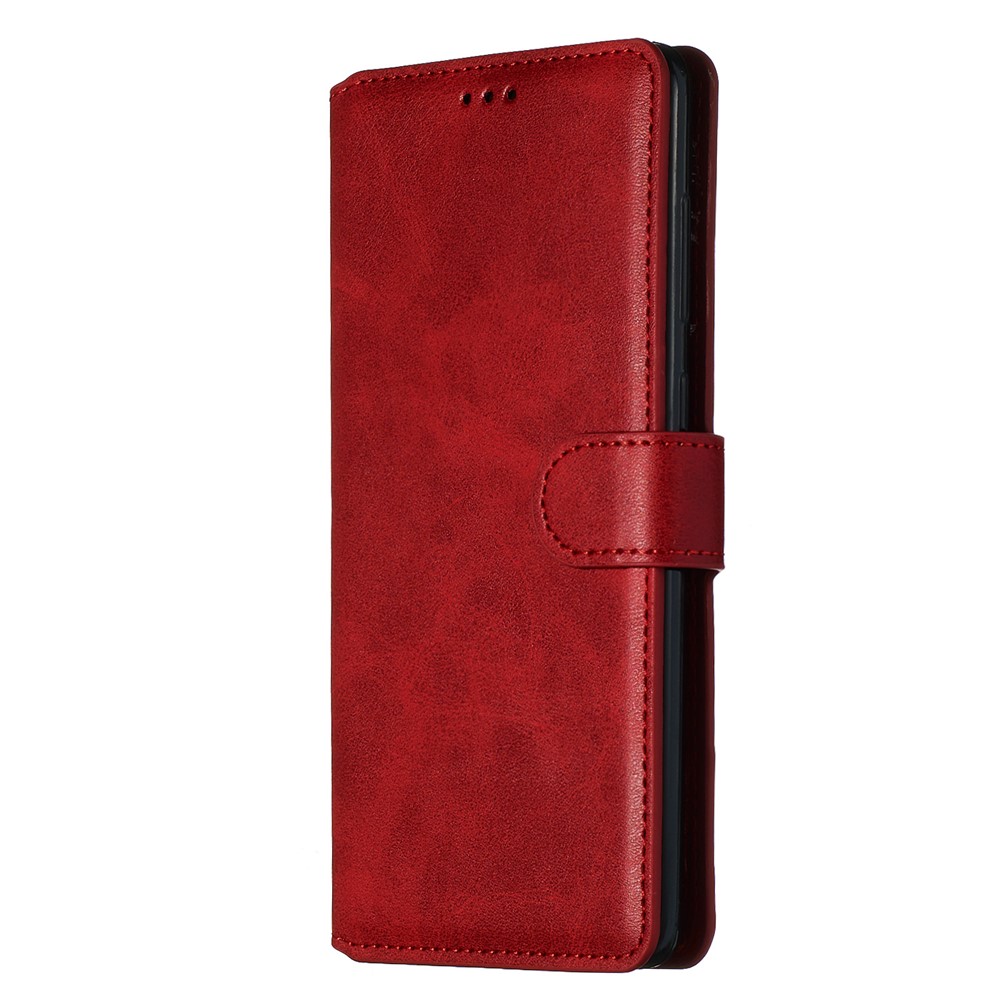 Solid Color Flip Leather Wallet Phone Case for Samsung Galaxy A71 A715 - Red-5
