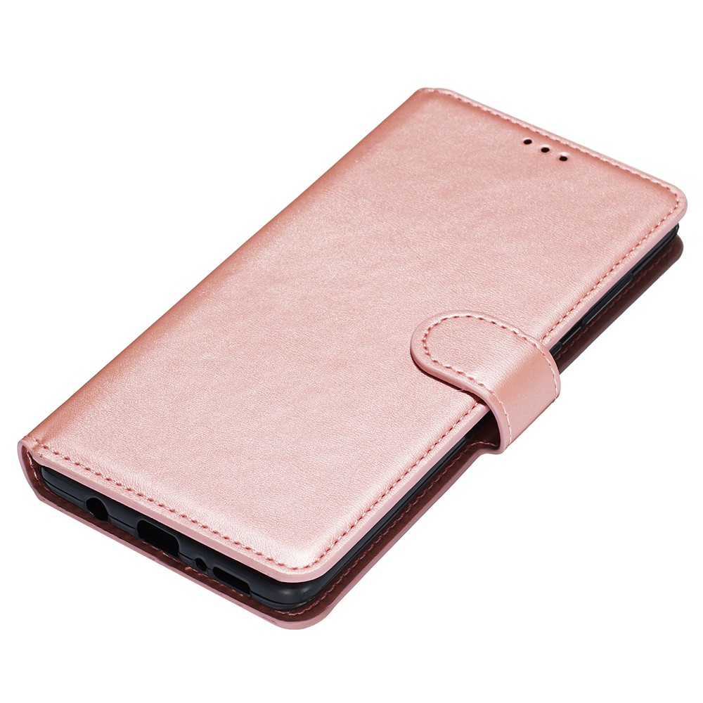 Solid Color Flip Leather Wallet Phone Case for Samsung Galaxy A71 A715 - Rose Gold-3