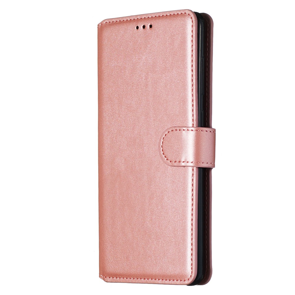 Solid Color Flip Leather Wallet Phone Case for Samsung Galaxy A71 A715 - Rose Gold-5