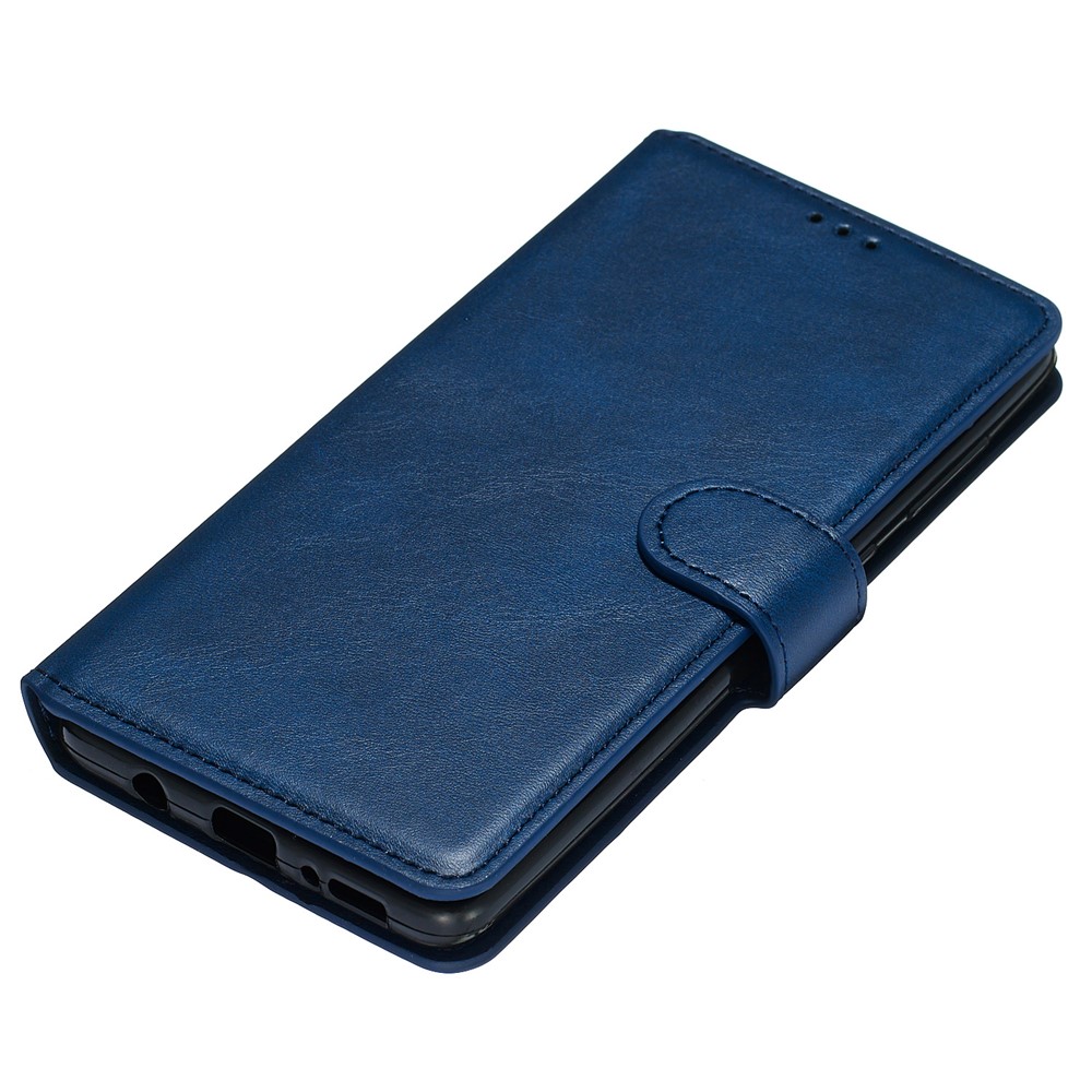 Solid Color Flip Leather Wallet Phone Case for Samsung Galaxy A71 A715 - Dark Blue-3
