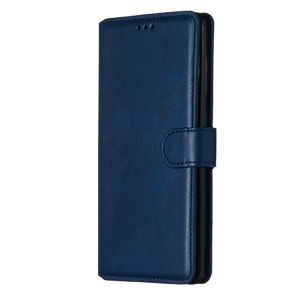 Solid Color Flip Leather Wallet Phone Case for Samsung Galaxy A71 A715 - Dark Blue-5