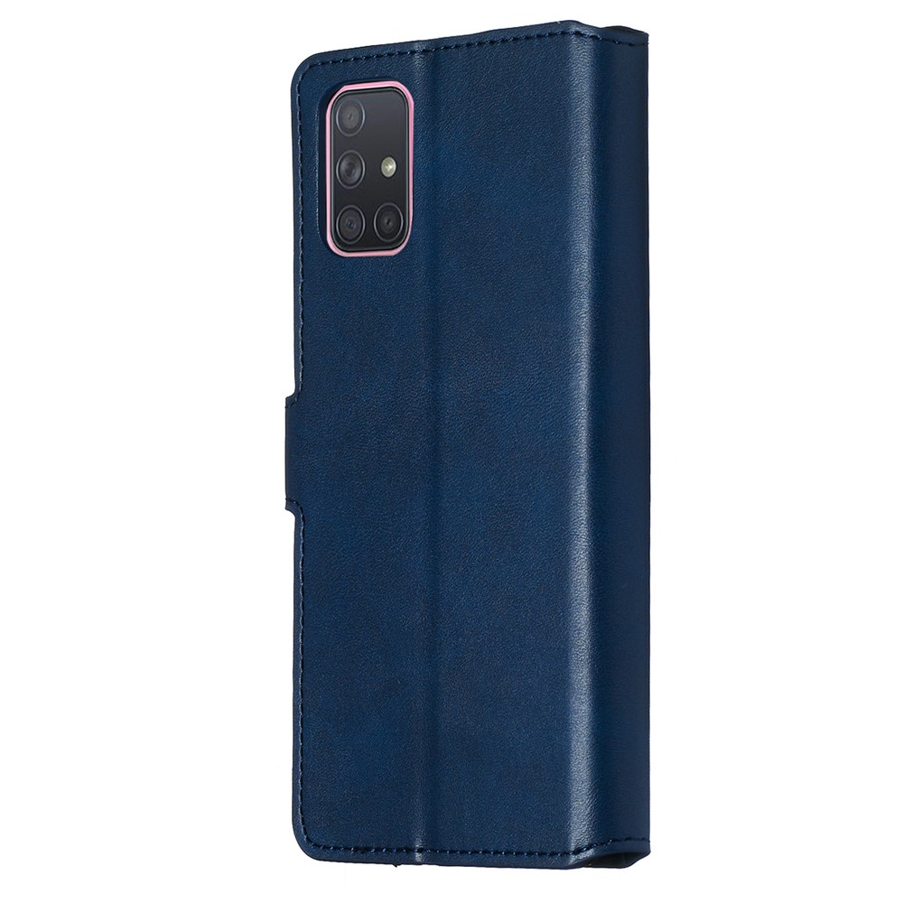 Solid Color Flip Leather Wallet Phone Case for Samsung Galaxy A71 A715 - Dark Blue-6